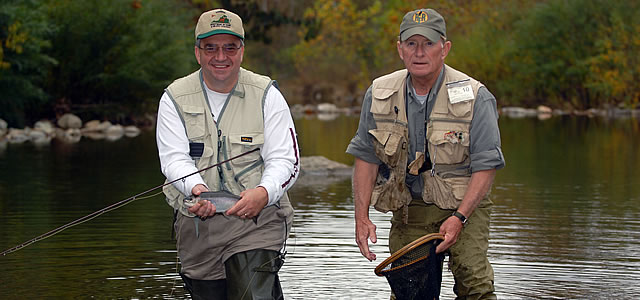 Rose River Farm Head Guide Gary Burwell guiding Virginia LT Gov. Bill Bolling